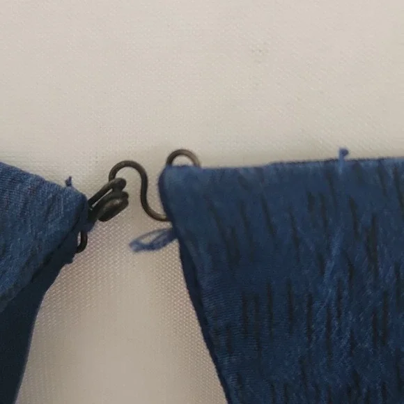 Anthropologie Maple 100% Silk Blue and Green Leaf Print Women's Dress 4 Flaw - Picture 7 of 14